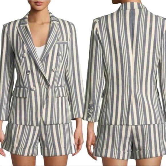 Veronica Beard Jackets & Blazers - Veronica Beard Striped Geneva Blazer And Carito Short Set Size XS/2